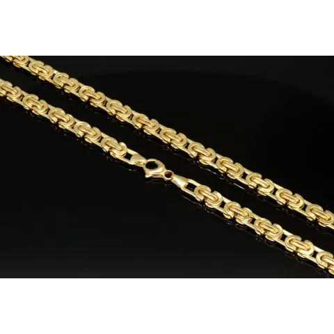 Funkelnde, flache Königskette aus hochwertigem 14K 585 Gold (ca. 17,5g, 60 cm, 5,5mm)