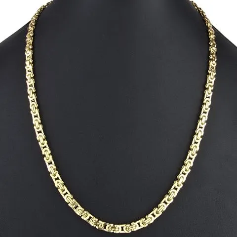 Funkelnde, flache Königskette aus hochwertigem 14K 585 Gold (ca. 17,5g, 60 cm, 5,5mm)
