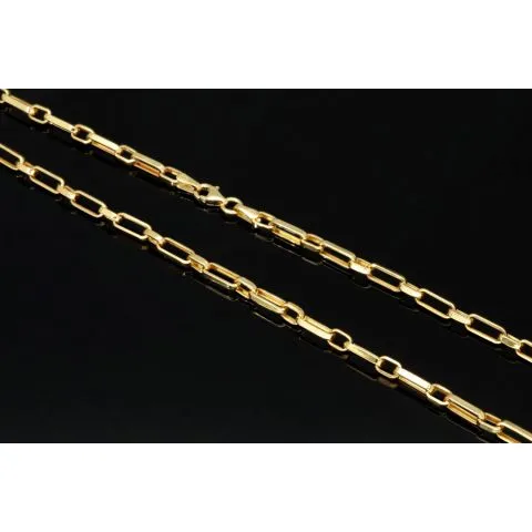 Hochglanzpolierte Ankerkette aus edlem, funkelnden 585 / 14K Gold, ca. 63 cm Länge 3,5 mm