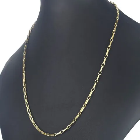 Hochglanzpolierte Ankerkette aus edlem, funkelnden 585 / 14K Gold, ca. 63 cm Länge 3,5 mm