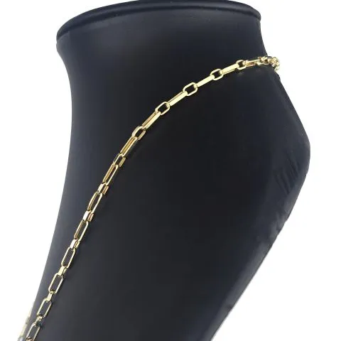 Hochglanzpolierte Ankerkette aus edlem, funkelnden 585 / 14K Gold, ca. 63 cm Länge 3,5 mm