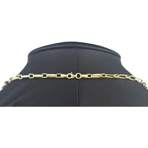 Hochglanzpolierte Ankerkette aus edlem, funkelnden 585 / 14K Gold, ca. 63 cm Länge 3,5 mm