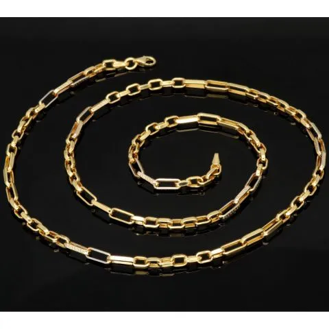Exquisite Ankerkette aus edlem, hochglanzpoliertem 585 / 14K Gold, ca. 59 Länge ca. 3,5 mm