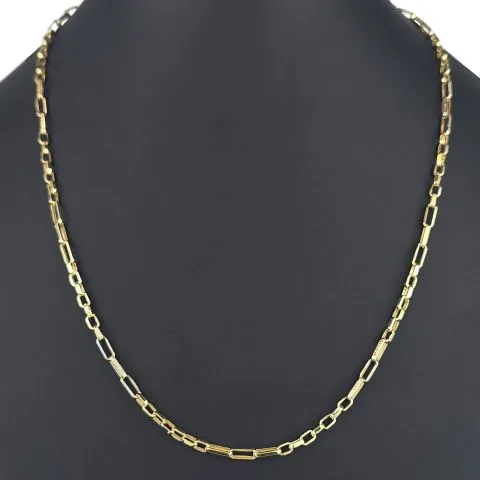 Exquisite Ankerkette aus edlem, hochglanzpoliertem 585 / 14K Gold, ca. 59 Länge ca. 3,5 mm