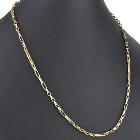 Exquisite Ankerkette aus edlem, hochglanzpoliertem 585 / 14K Gold, ca. 59 Länge ca. 3,5 mm
