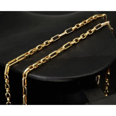 Exquisite Ankerkette aus edlem, hochglanzpoliertem 585 / 14K Gold, ca. 59 Länge ca. 3,5 mm