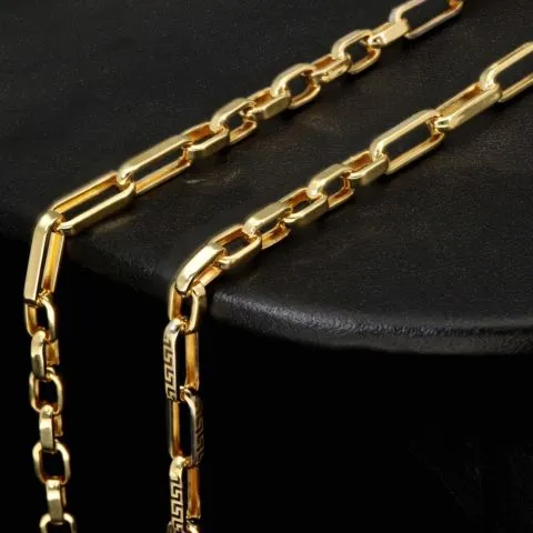 Exquisite Ankerkette aus edlem, hochglanzpoliertem 585 / 14K Gold, ca. 59 Länge ca. 3,5 mm