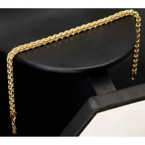 Hochwertig gearbeitetes Ankerarmband in Premium-Design - Armband aus edlem 585 / 14K Gold (Gelbgold) - ca. 21,5 cm Länge 3,5 mm Breite