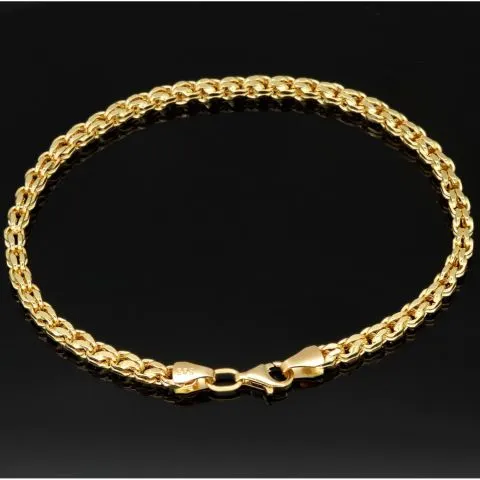 Hochwertig gearbeitetes Ankerarmband in Premium-Design - Armband aus edlem 585 / 14K Gold (Gelbgold) - ca. 21,5 cm Länge 3,5 mm Breite