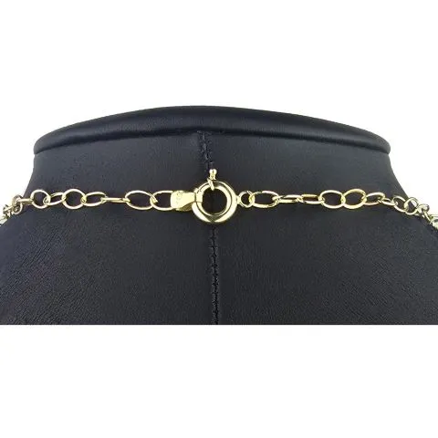 Prunkvolle Bicolor-Ankerkette aus 14K (585er) Gold mit stilvoll eingearbeiteten Elementen mit filigran eingraviertem Greco Muster - Länge ca. 50 cm, Breite ca. 4,3 mm