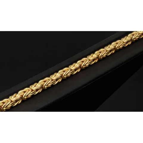 Exklusives Königsarmband aus hochwertigem, massivem 14K / 585 Gold, ca. 23,5 cm lang, ca. 5,5 mm
