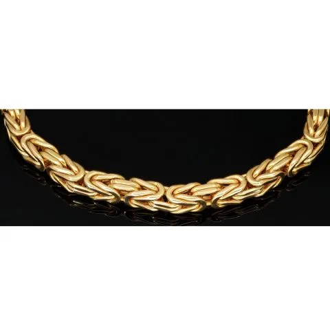 Exklusives Königsarmband aus hochwertigem, massivem 14K / 585 Gold, ca. 23,5 cm lang, ca. 5,5 mm