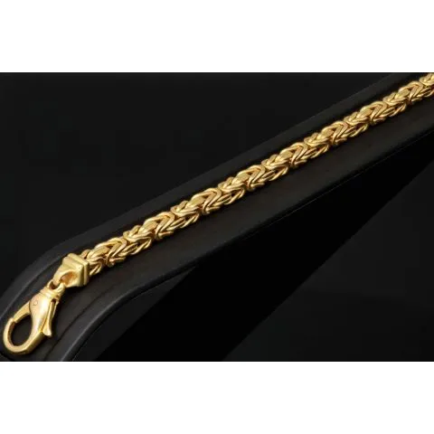 Exklusives Königsarmband aus hochwertigem, massivem 14K / 585 Gold, ca. 23,5 cm lang, ca. 5,5 mm