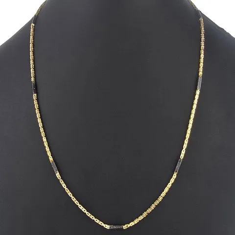 Fein gearbeitete, außergewöhnliche Königskette mit schwarzem, funkelnden Zirkoniabesatz aus exquisitem 585er Gelbgold (14k)- 60cm lang, 2mm breit