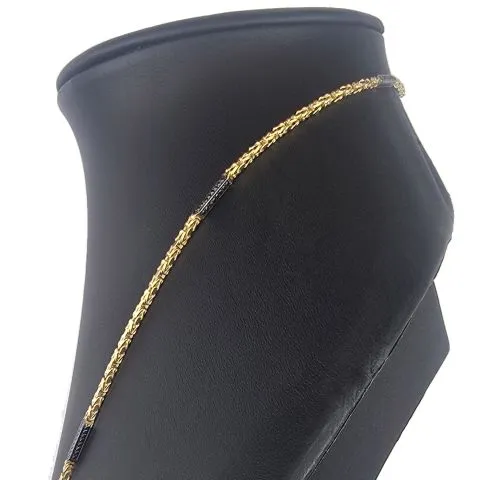 Fein gearbeitete, außergewöhnliche Königskette mit schwarzem, funkelnden Zirkoniabesatz aus exquisitem 585er Gelbgold (14k)- 60cm lang, 2mm breit