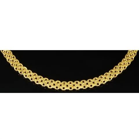 Filigranes Armband aus fein gearbeiteten Gliedern aus edlem 14K 585 Gold ca. 19cm, 4mm