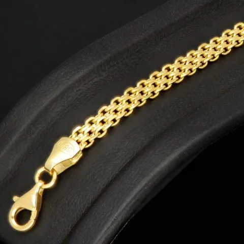 Filigranes Armband aus fein gearbeiteten Gliedern aus edlem 14K 585 Gold ca. 19cm, 4mm