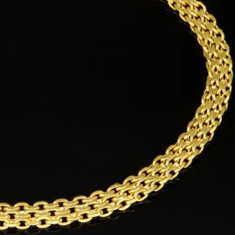 Filigranes Armband aus fein gearbeiteten Gliedern aus edlem 14K 585 Gold ca. 19cm, 4mm