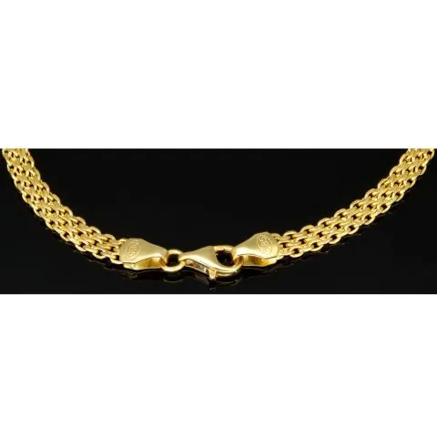Filigranes Armband aus fein gearbeiteten Gliedern aus edlem 14K 585 Gold ca. 19cm, 4mm