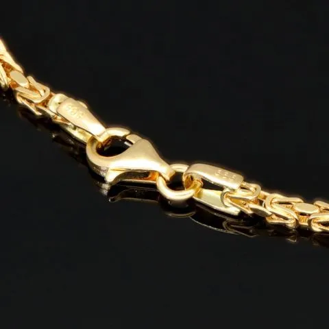 Stilvolles Königsarmband aus edlem 14K 585 Gold mit funkelndem, schwarzen Zirkoniabesatz in ca. 22 cm Länge