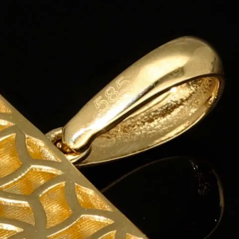 Hochwertig gearbeiteter Maschinengewehr-Anhänger aus edlem, hochglanzpoliertem 585 / 14K Gold fein besetzt mit Zirkoniasteinen