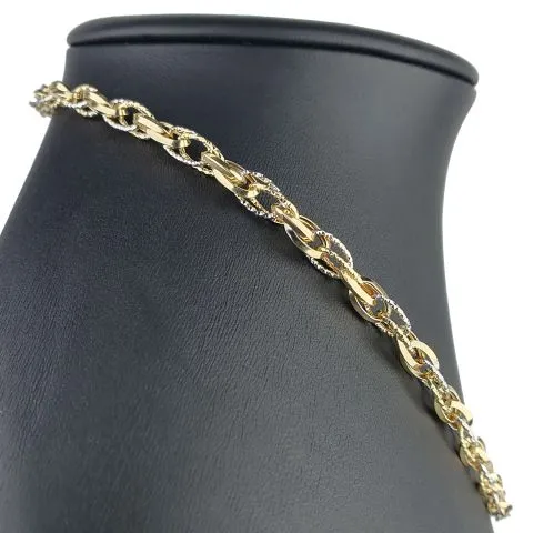 Exquisite Goldkette in außergewöhnlichem Design für Damen aus funkelndem Bicolor 585 / 14K Gold (ca. 50cm)