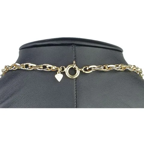 Exquisite Goldkette in außergewöhnlichem Design für Damen aus funkelndem Bicolor 585 / 14K Gold (ca. 50cm)