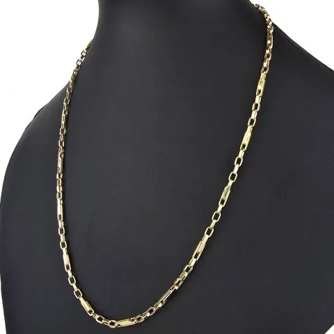 Funkelnde Ankerkette in feinem Greco-Stil aus edlem Gold (14k 585 Gelbgold)- ca. 60cm lang, 3mm breit