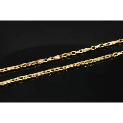 Funkelnde Ankerkette in feinem Greco-Stil aus edlem Gold (14k 585 Gelbgold)- ca. 60cm lang, 3mm breit