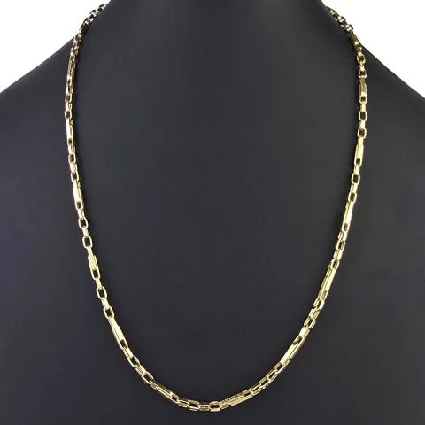 Funkelnde Ankerkette in feinem Greco-Stil aus edlem Gold (14k 585 Gelbgold)- ca. 60cm lang, 3mm breit