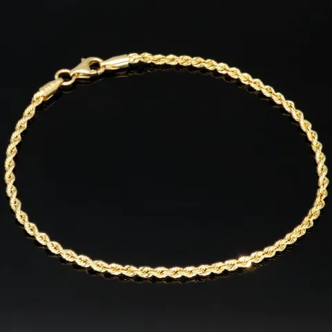 Fein gearbeitetes Twist-Armband / Kordelarmband aus edlem 14k 585 Gold , ca. 2mm, 22cm