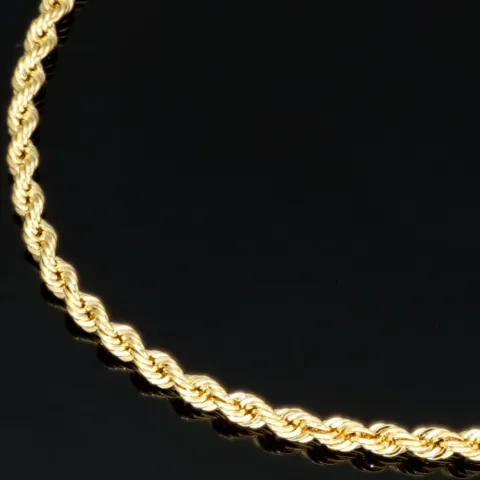 Fein gearbeitetes Twist-Armband / Kordelarmband aus edlem 14k 585 Gold , ca. 2mm, 22cm