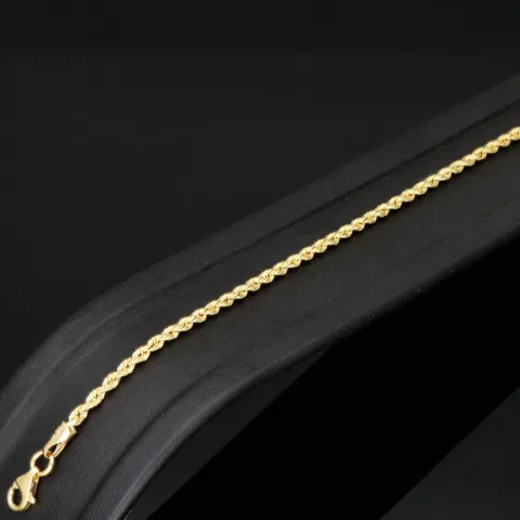 Fein gearbeitetes Twist-Armband / Kordelarmband aus edlem 14k 585 Gold , ca. 2mm, 22cm