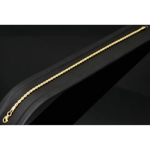 Funkelndes Twist-Armband Kordelarmband aus hochwertigem 585 14k Gold, ca. 2mm breit, 17cm lang