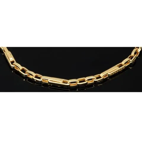 Funkelndes Ankerarmband mit filgranem Greco-Design - Armband aus hochglanzpoliertem 14K 585 Gold ca. 22cm, 3,5mm