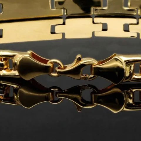 Nobles Armband in exquisitem Design aus hochwertigem 14K 585er Bicolor Gold (Gelb- und Weißgold) ca. 20,5cm, 6mm