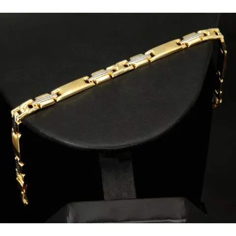Nobles Armband in exquisitem Design aus hochwertigem 14K 585er Bicolor Gold (Gelb- und Weißgold) ca. 20,5cm, 6mm