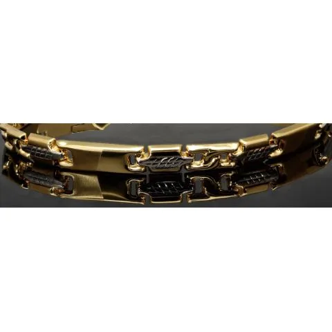 Nobles Armband in exquisitem Design aus hochwertigem 14K 585er Bicolor Gold (Gelb- und Weißgold) ca. 20,5cm, 6mm
