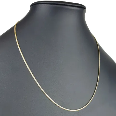 Stilvolle Halskette im Fischgräten-Look aus feinem 585 14K Gold (ca. 50cm lang, 2mm breit)