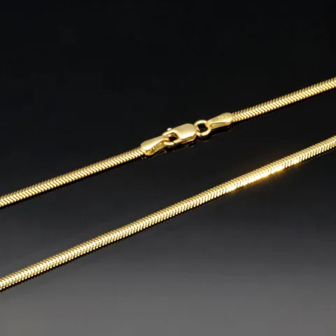 Feine Halskette im eleganten Fischgräten-Design aus 585 14K Gold (ca. 45cm lang, 2mm breit)