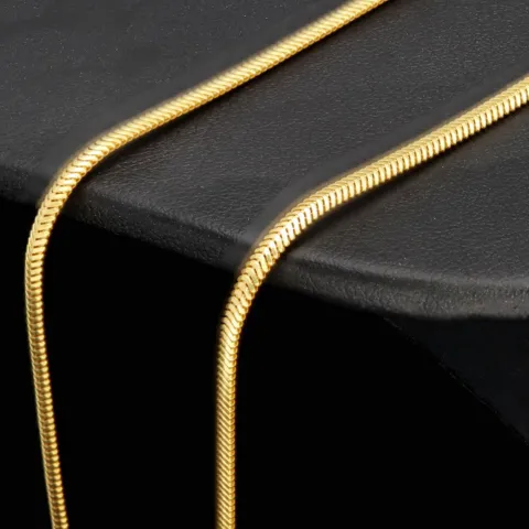 Feine Halskette im eleganten Fischgräten-Design aus 585 14K Gold (ca. 45cm lang, 2mm breit)