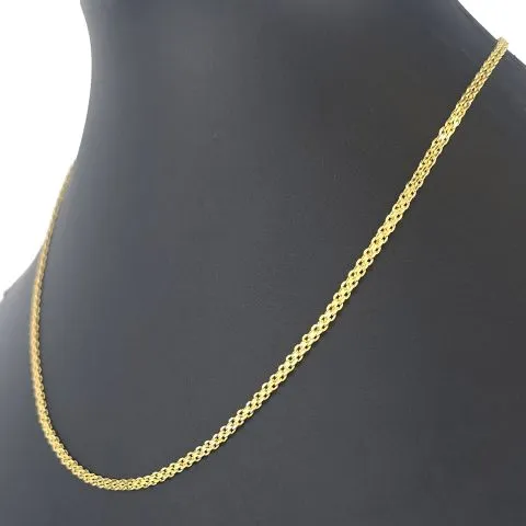Fein fearbeitete, engmaschige Goldkette aus hochwertigem 585 / 14K Gold ca. 49 cm Länge 3 mm