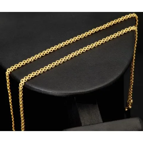 Fein fearbeitete, engmaschige Goldkette aus hochwertigem 585 / 14K Gold ca. 49 cm Länge 3 mm