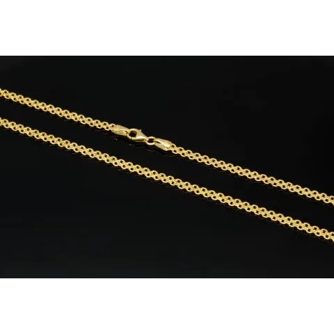 Fein fearbeitete, engmaschige Goldkette aus hochwertigem 585 / 14K Gold ca. 49 cm Länge 3 mm