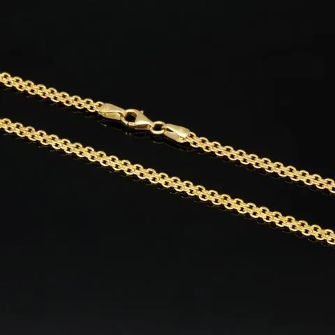 Fein fearbeitete, engmaschige Goldkette aus hochwertigem 585 / 14K Gold ca. 49 cm Länge 3 mm
