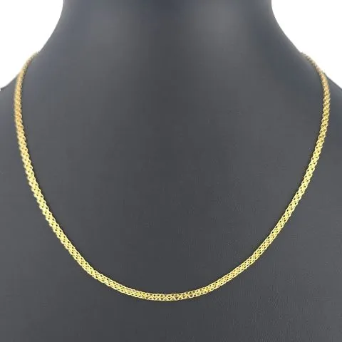 Fein fearbeitete, engmaschige Goldkette aus hochwertigem 585 / 14K Gold ca. 49 cm Länge 3 mm