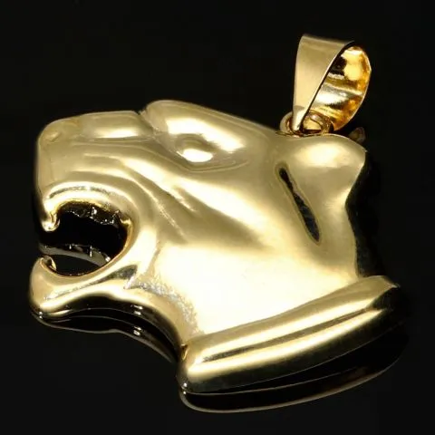 Edler Panther-Anhänger aus hochglanzpoliertem 585 / 14K Gold