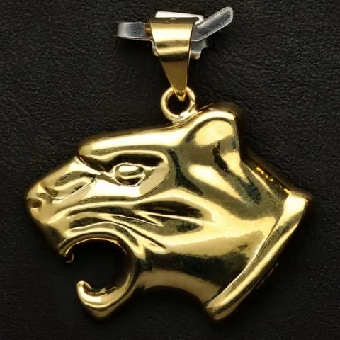 Edler Panther-Anhänger aus hochglanzpoliertem 585 / 14K Gold