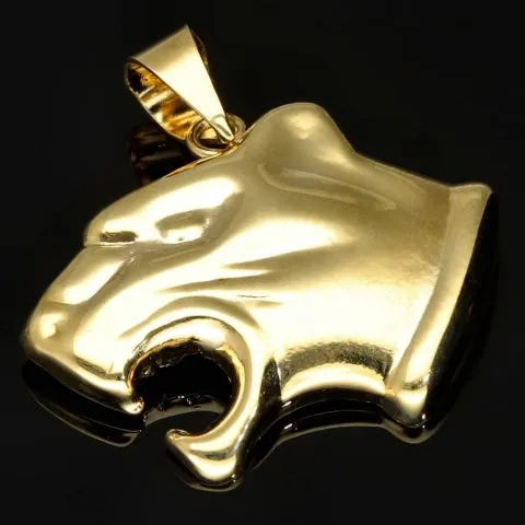 Edler Panther-Anhänger aus hochglanzpoliertem 585 / 14K Gold