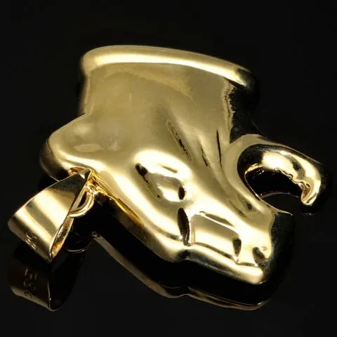 Edler Panther-Anhänger aus hochglanzpoliertem 585 / 14K Gold